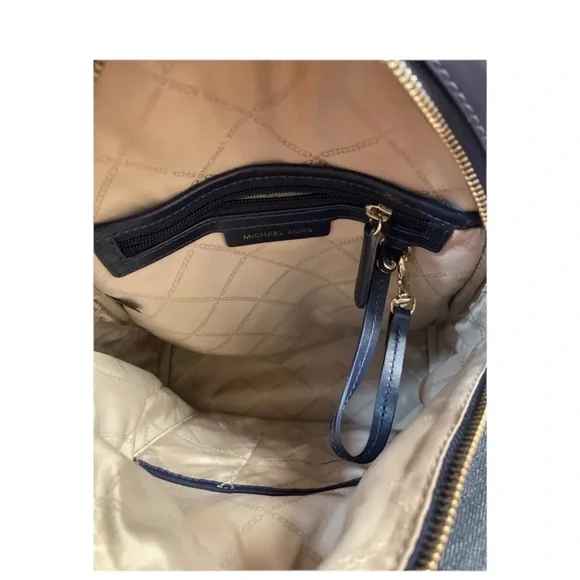 Michael Kors Denim Patchwork Rhea Backpack - Picture 8 of 9